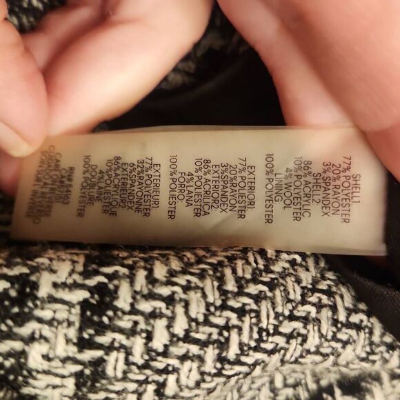 Karl Lagerfeld  houndstooth ruffle black dress women's size 10 - Picture 5 of 5